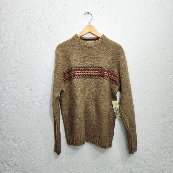 Other - Light brown faire isle red wool knit sweater